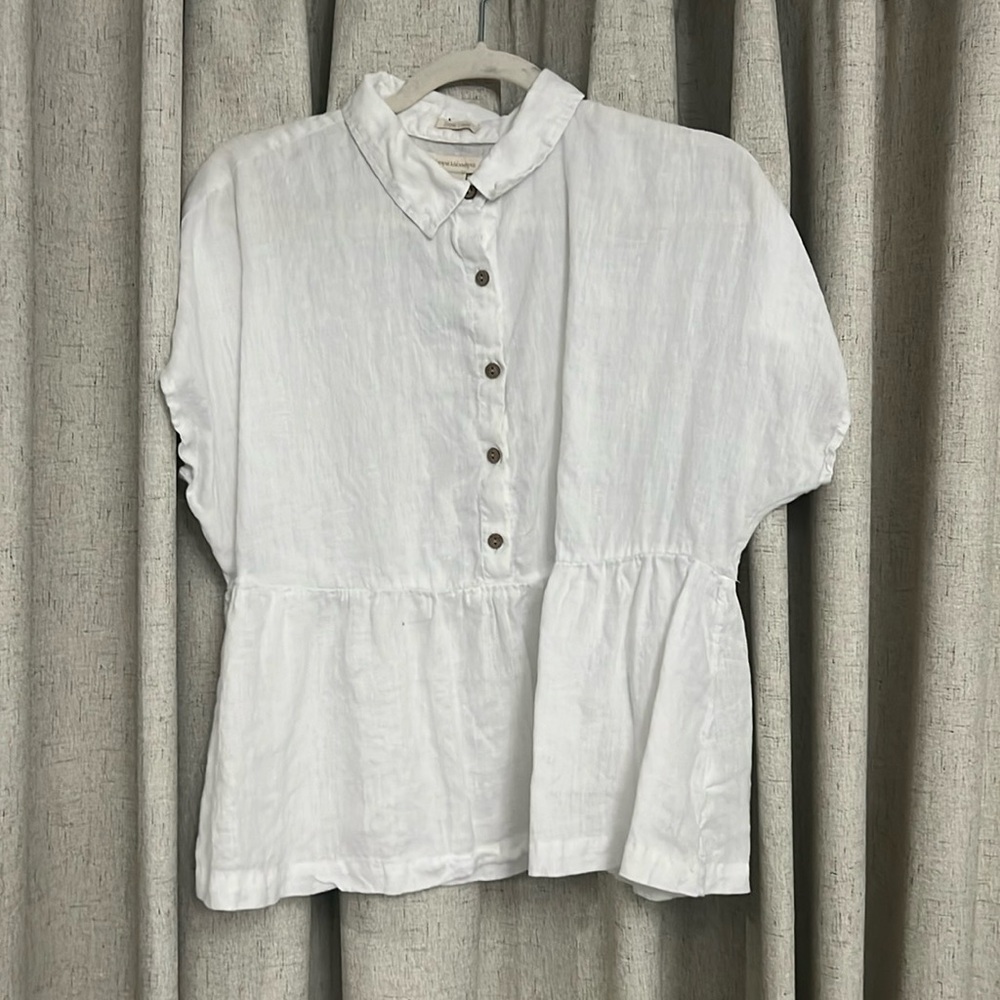 White linen blouse, size medium